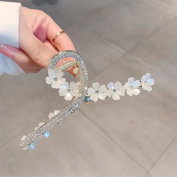 Elegant Koreansk Blomster Hårspænde med Stort Greb