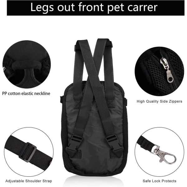 Pet Carrier Bag - Justerbar främre ryggsäck för hundar och katter, perfekt för resor, vandring, camping