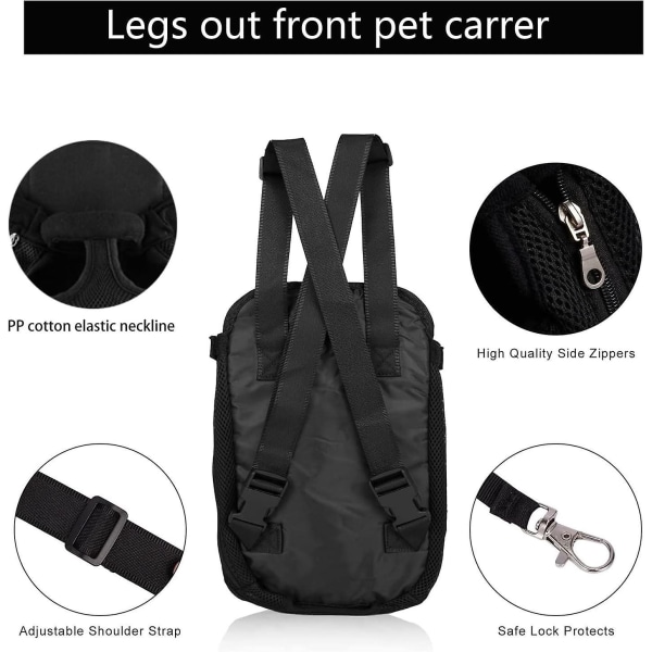 Pet Carrier Bag - Justerbar frontryggsekk for hunder og katter, perfekt for reiser, fotturer, camping