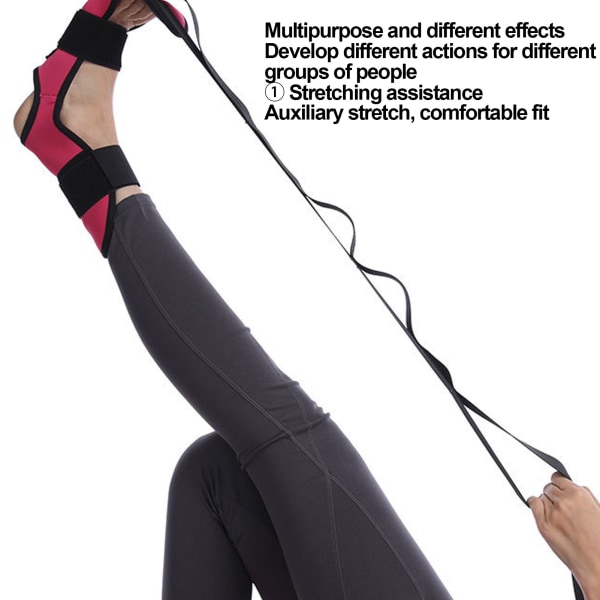 Yoga Ligament Stretching Bälte Hamstring Ben Stretch Strap för flexibilitet Dansträning Rosa Pink