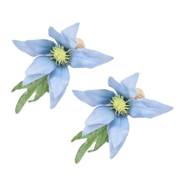 2 stk emulerende serviettring bordbord i tre blå enkel blomst serviettring til hjemmehotellfest Blå bukett