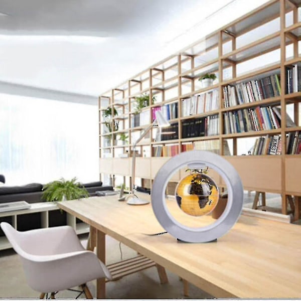 Flytande magnetisk levitation rund LED-världskarta Globe - Anti Gravity, Flera färger AU-kontakt GULD