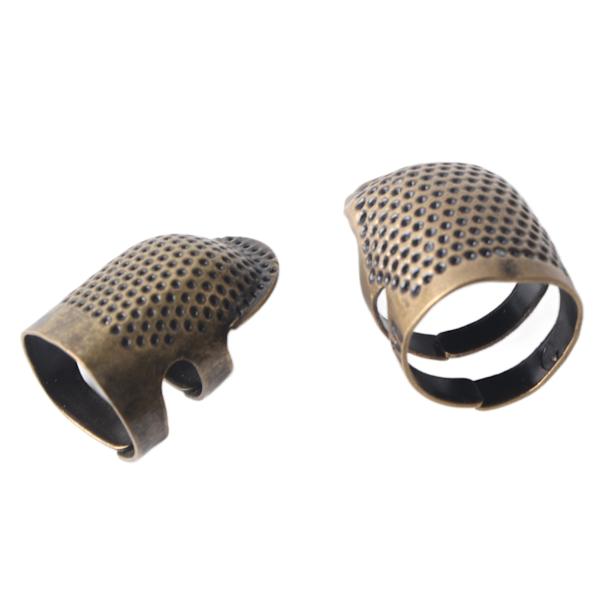 Metal Retro Syning Fingerbøl Justerbar Fingerbeskytter DIY Quilteværktøjer til Broderi Håndarbejde (Cyan blå)