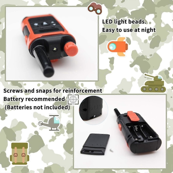 Walkie-talkie Børne walkie-talkie til piger i alderen 3-12, 3 miles lang distance 22-kanals walkie-