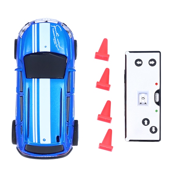 Bärbar Mini Fjärrkontrollbil Uppladdningsbar 2.4G Elektrisk Racingbil Modell LeksakBlå