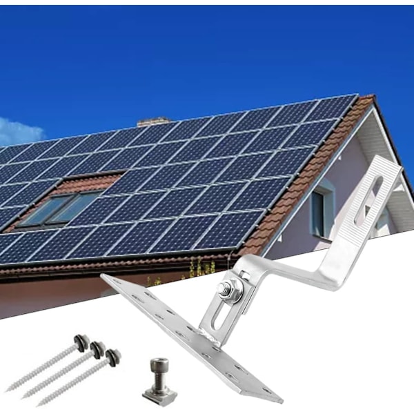 3-suuntaisesti säädettävät kattokoukut ruostumatonta terästä PV aurinkosähkö aurinkopaneelin asennus aurinkopaneelin kattoteline koukku raskaan käytön koukku