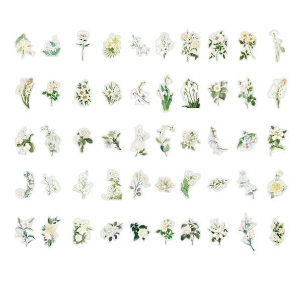 100 st naturliga blomsterklistermärken för scrapbooking självhäftande scrapbooking klistermärken leveranser tidskrift för korttillverkning bokstäver DIY grön