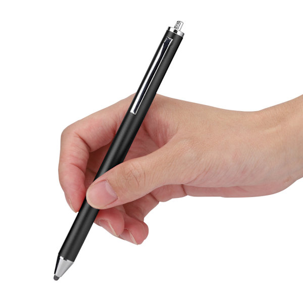 Stylus med stoffhode for Samsung Tab/LG/Huawei/Xiaomi-smarttelefoner og nettbrett for iPad 2018 (svart)