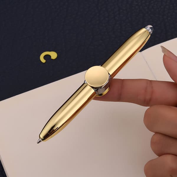 Multifunktionelt Metal Finger Spinning Legetøj Scope Pen Lys Kuglepen Form Stress Relief Legetøjsgave