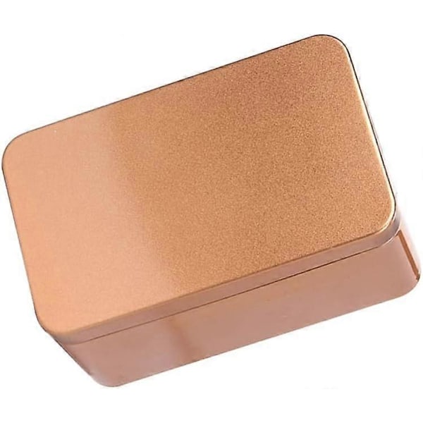Rektangulær Metal Opbevaringsboks - Teboks - Krydderiboks - 13 X 8 X 6 Cm - Til Slik Og Kaffe
