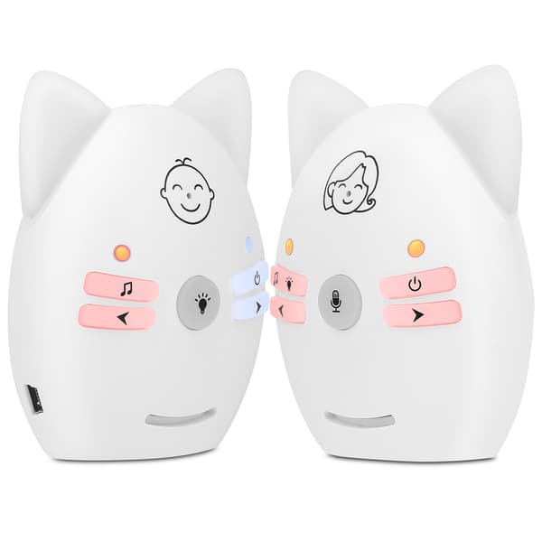 Digital lydbabymonitor Bærbar trådløs toveis spedbarnsmonitor med nattlys (EU-plugg lydmonitor)