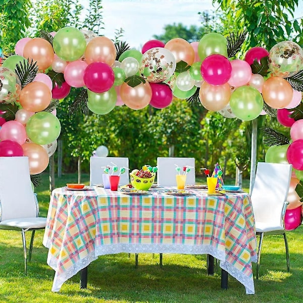 83 Dele Tropiske Balloner Guirlande Sæt DIY Ballonbue Guirlande med Tropisk Blad og Ballonstrimmel
