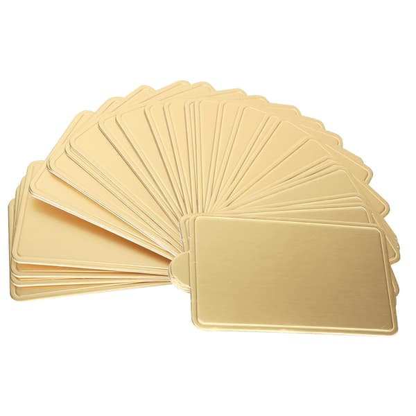 300 stk. Guld Rektangulær Mousse Kage Dessert Board Base Pap Bageværktøj 100x60mm