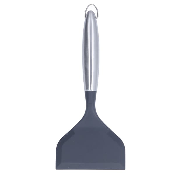 Bred stekspade i rostfritt stål för att förhindra att mat fastnar, köksstekspade för köket, grå (304#)