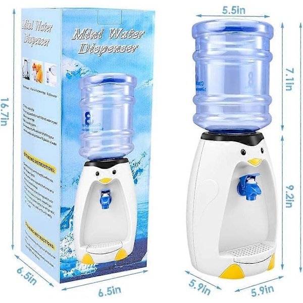 2,5L Mini Sød Pingvin Vanddispenser med Vandspand Drik 8 Glas Vand til Studenterkollegium