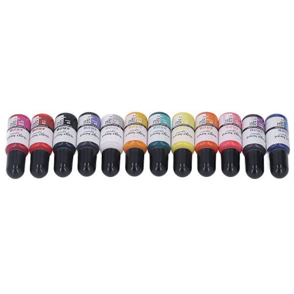 12 färger epoxihartspigment jämnt lyster DIY handgjord epoxihartsfärg för cementgips
