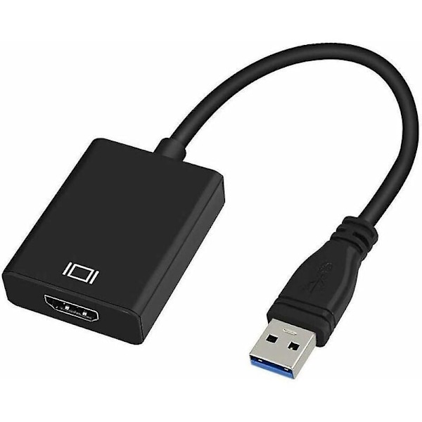 USB 3.0 till HDMI-adapter, USB 3.0/2.0 till HDMI-omvandlare 1080P Full HD (hane till hona) med o för bärbar dator HDTV-projektor Kompatibel med Windows XP