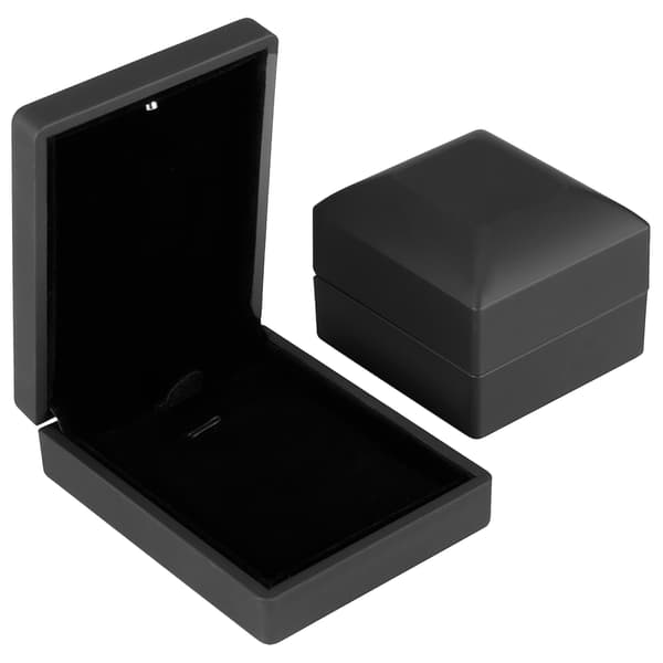 LED Smyckesdisplay Hänge Halsband Presentförpackning Ringfodral Förlovning Bröllopsförråd Svart