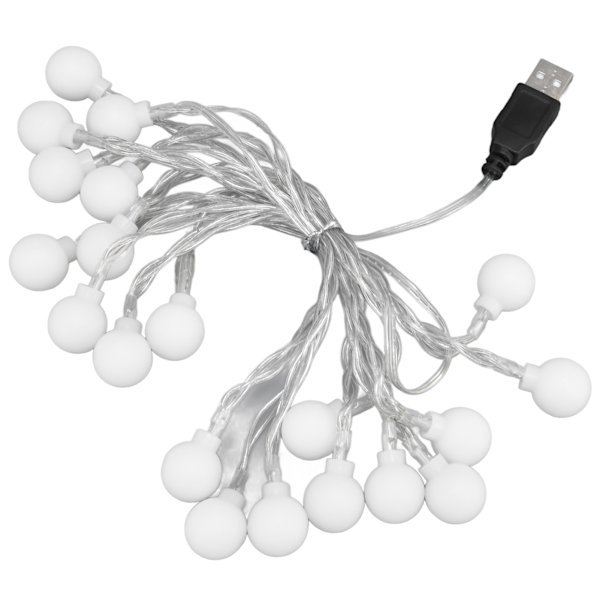 3 M 20LED Lyskæde LED Globe Udendørs Indendørs Lyskæde til Pigeværelse Dekoration Festlig Fødselsdag USB Strømforsyning