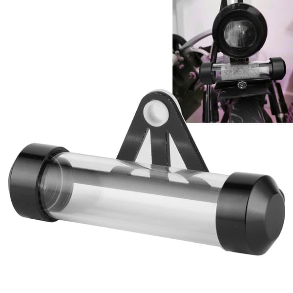 Universal Motorcykel Cylindrisk Rør Mærkeholder Nummerpladeholder Opbevaringscylinder Sort