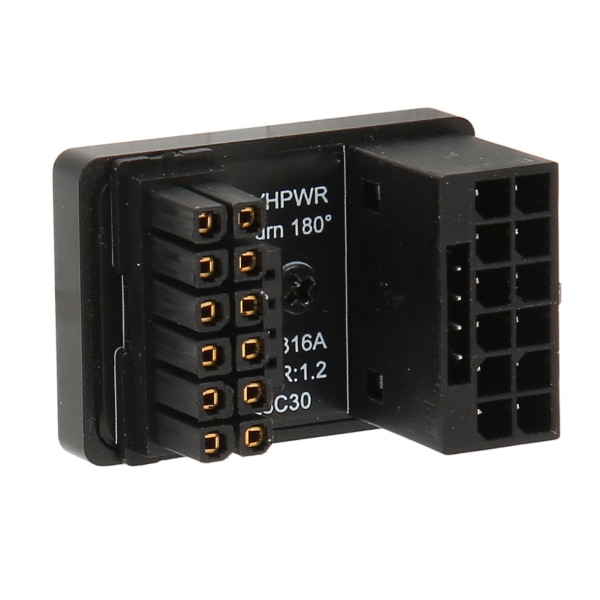 GPU PCIe-kontakt 600W 12V HPWR 16P til 16P hann til hunn 180 grader GPU strømadapterkort for stasjonær datamaskin PH316 svart