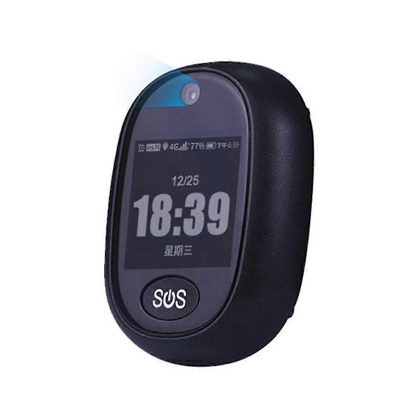 4G GPS Spårningshänge V45 Äldre Mini GPS Personlig Tracker Alarm Talande Klocka Vattentät (Svart)