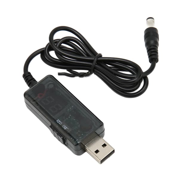 USB-forstærkerkabel 5V til 9V 12V justerbart bærbart DC USB Step Up-kabel med 3,5 x 1,35 mm stikspids til ventilator bordlampe