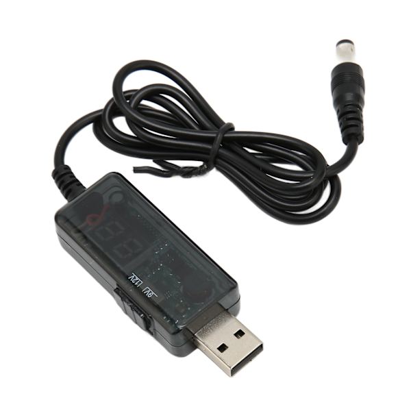 USB-forsterkerkabel 5V til 9V 12V Justerbar bærbar DC USB Step Up-ledning med 3,5 x 1,35 mm kontakt for viftebordlampe