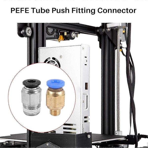 PTFE-slang PTFE Blå Slang (1,5 meter) med 3 stycken PC4-M6-kopplingar och 3 stycken PC4-M10 Hankona