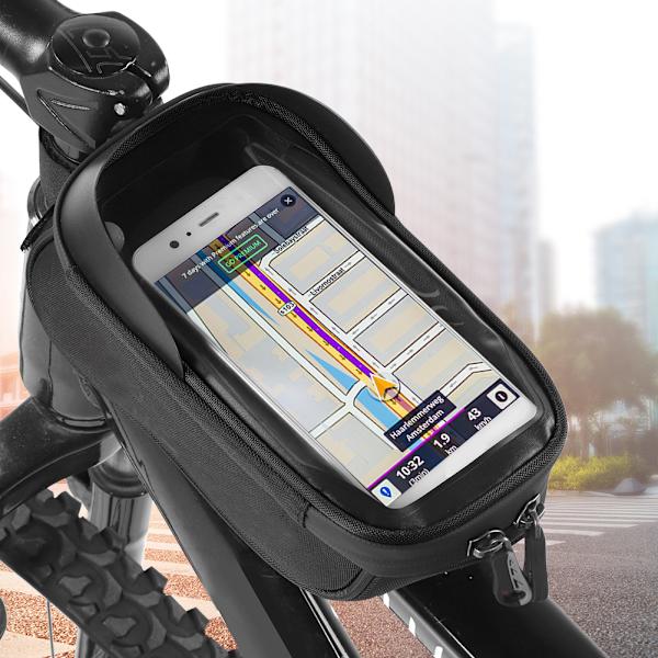 WHEEL UP Regnbestandig Cykelpose Ramme Front Top Tube Reflekterende Cykelposer Touch Screen Taske Mountainbike TilbehørSort Grå