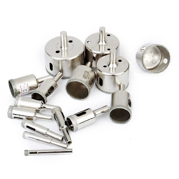 6-50mm 15 stk. Diamant Hulsav Fliser Keramik Glas Porcelæn Marmor Bor Værktøj