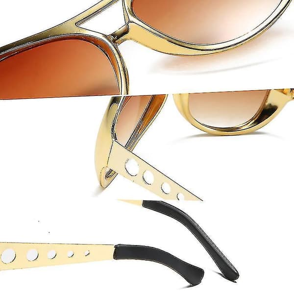 Starlight-Elvis Presley Solbriller Maskeradebriller Festbriller, Gull, 145mm