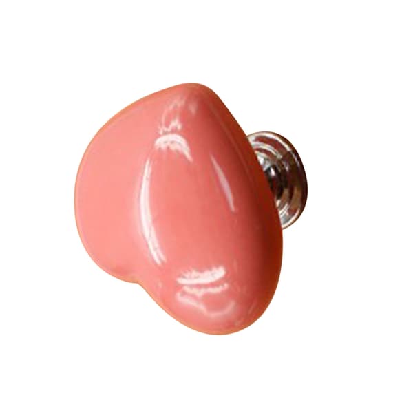 Hjerteformet toalettankknapp i plast, solid universell toalettknapp trykkutskifting for baderom rosa
