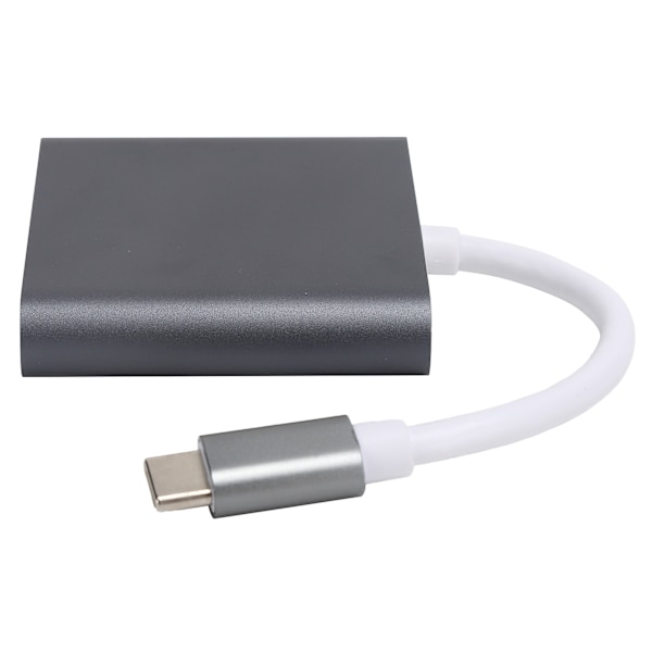 USB C-adapter 3.1 3-i-1 Hub-konverter Dock High Definition Multimedia Interface 4K Sort Grå