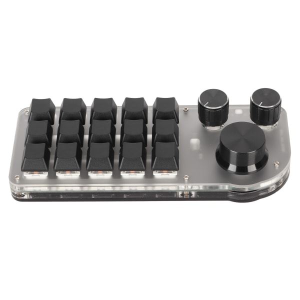 Programmerbart tastatur 3 knotter 15 taster bærbart RGB Bluetooth DIY mekanisk spilltastatur for kontorlaboratorium