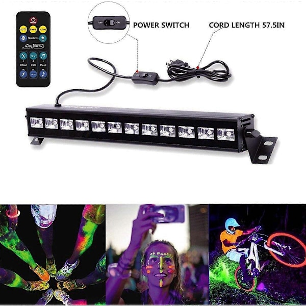2025 Egnet UV Lysbar, 36W UV Flood Light Lilla Lys 12 LEDs, Sort Lys Lampe Væglampe Scene Lys