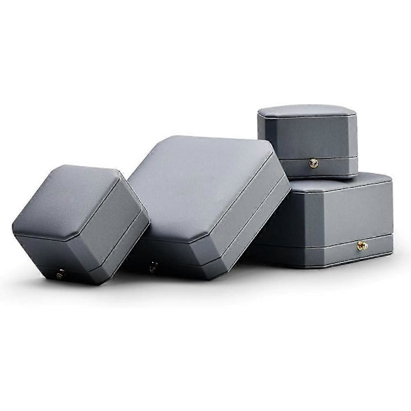Premium Läder Halsband Hänge Box Showcase Smyckeskrin Smyckespresentförpackning för Födelsedag och Årsdag