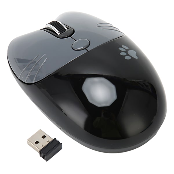 Trådløs mus BT5.1 eller 2,4 GHz Silent Click Justerbar DPI Auto Sleep Office Mouse for Girl Working Family School Cafe Sort Grå