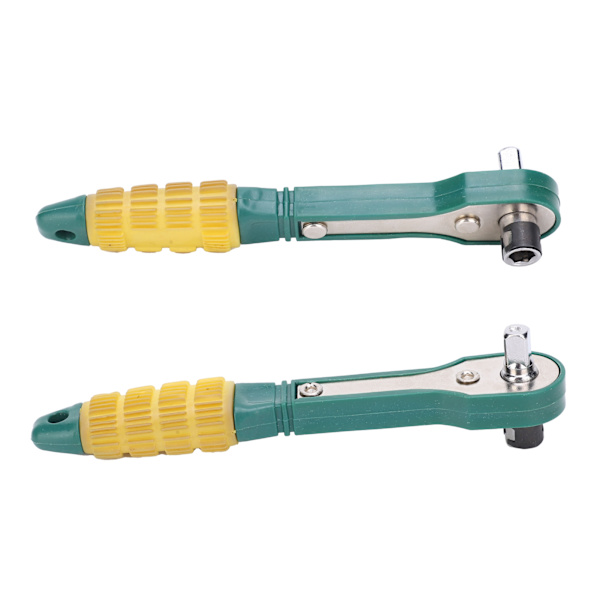 2 st Ratchetnyckel 1/4 Hexhylsa 45# Ståldriven Skiftnyckel Handverktyg 144mm Gulgrön