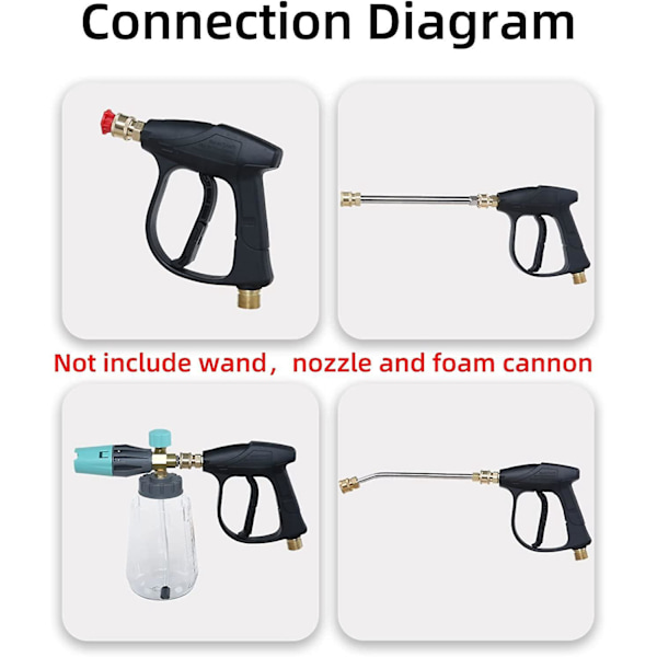 3000 PSI Högtryckstvättpistol med Snabbkoppling - Kompatibel med M22-14