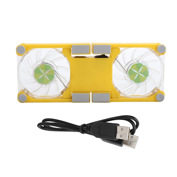 Bærbar computer kølepude USB foldbar radiator køler stand lys bærbar med AntiSkid montering (Jaune )