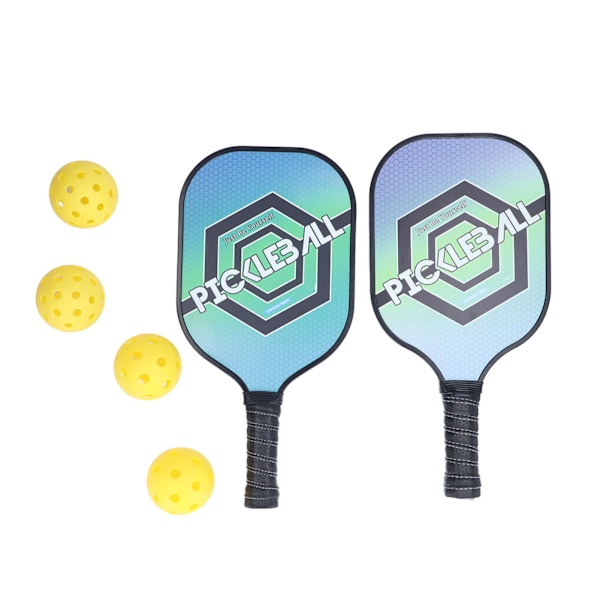 LEIJIAER Pickleball-set i kolfiber med 2 racketar och 4 bollar för inomhus- och utomhusträning