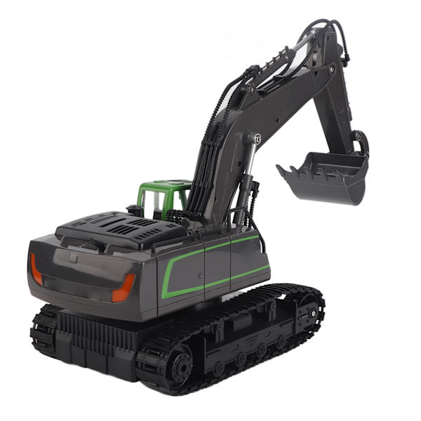 Fjärrstyrd grävmaskin 1:18 Legering RC Grävmaskin Byggfordon Leksaker för barn 8 år och äldre Grå Enstaka batteri
