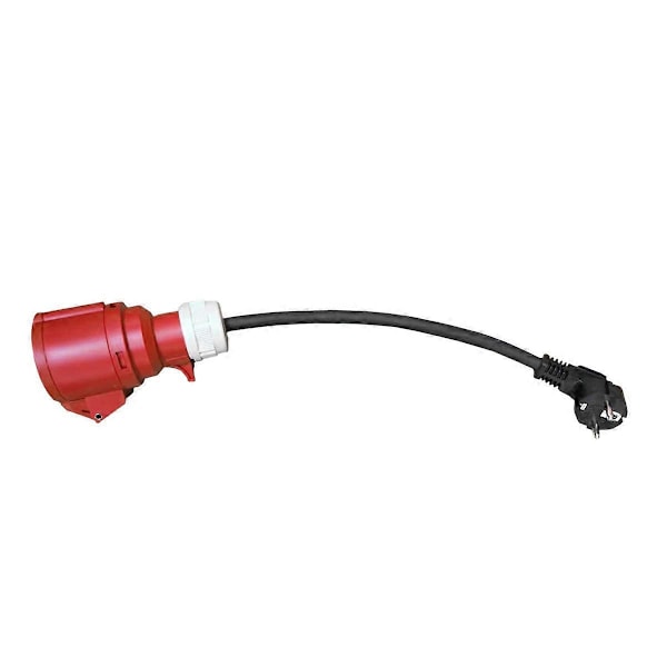 5-benet stikadapter tilsluttes med 16A 3-faset 11KW oplader EU-stik