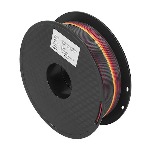 Silke Filament 1.75mm PLA Triple Farve Guld Rød Sort Stærk Hårdhed 3D Printer Filament