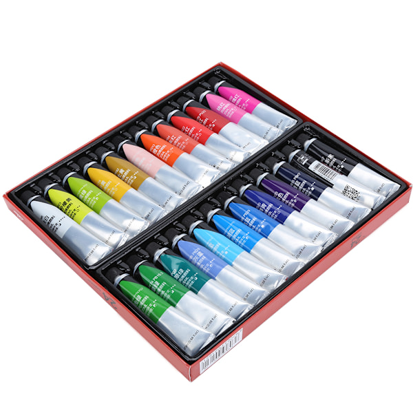 24-farvet akrylmalingssæt Vandtæt håndmalet vægmaling Pigment Tube Kunsttegningsartikler 20ml