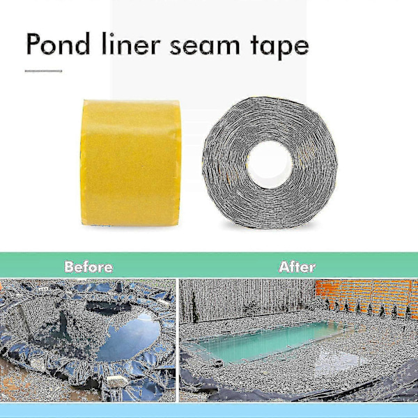 Tejpför dammduk, självhäftande dubbelsidig EPDM-reparationstejp för dammduk, täckremsa för att laga hål och sprickor, svart (3\" X 25')