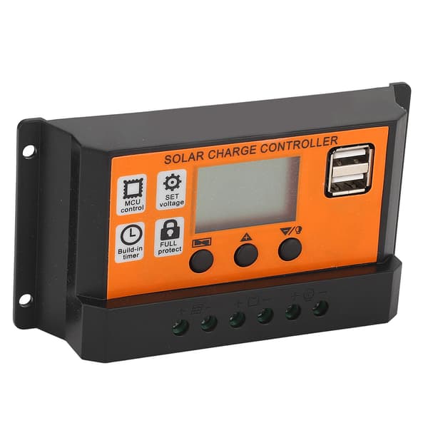 Solar Charge Controller LCD Display 3-trins styring Solpanel Opladningsregulator til syre-lithiumbatterier 12V 24V 20A