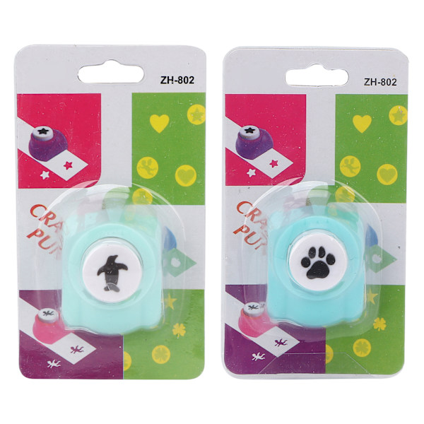 2 st Punch Craft Set Mini Paper Hole Punch Penguin Bears Tassformer Punchers för Paper Crafts DIY Scrapbooking Supplies