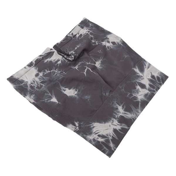 Yoga Shorts Hög Midja Grå Tie Dyeing Mjuka Rumplyftande Yoga Shorts för Kvinnor Löpning S